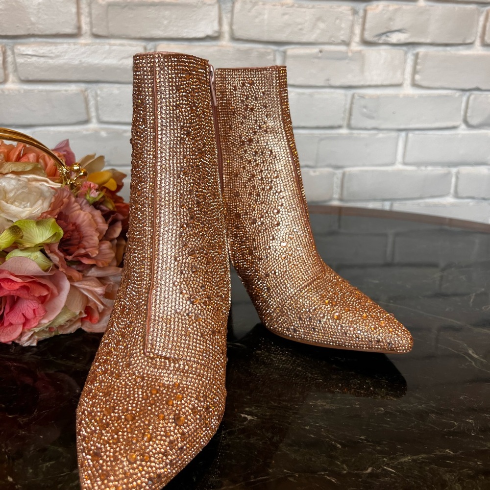 Betsey Johnson Cady Rhinestone Encrusted Booties